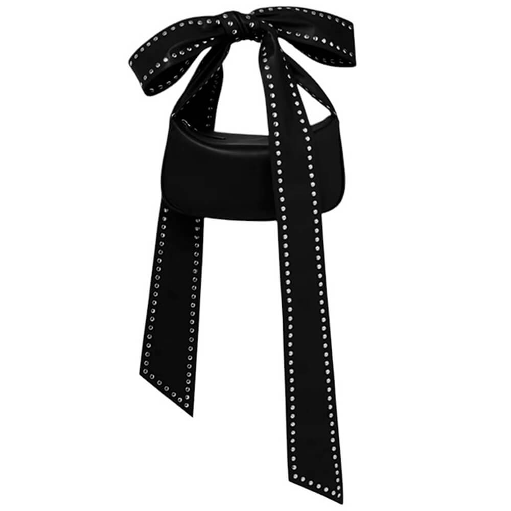 bowknot studded shoulder bag boogzel clothing