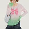 bowknot gradient knit pullover boogzel clothing