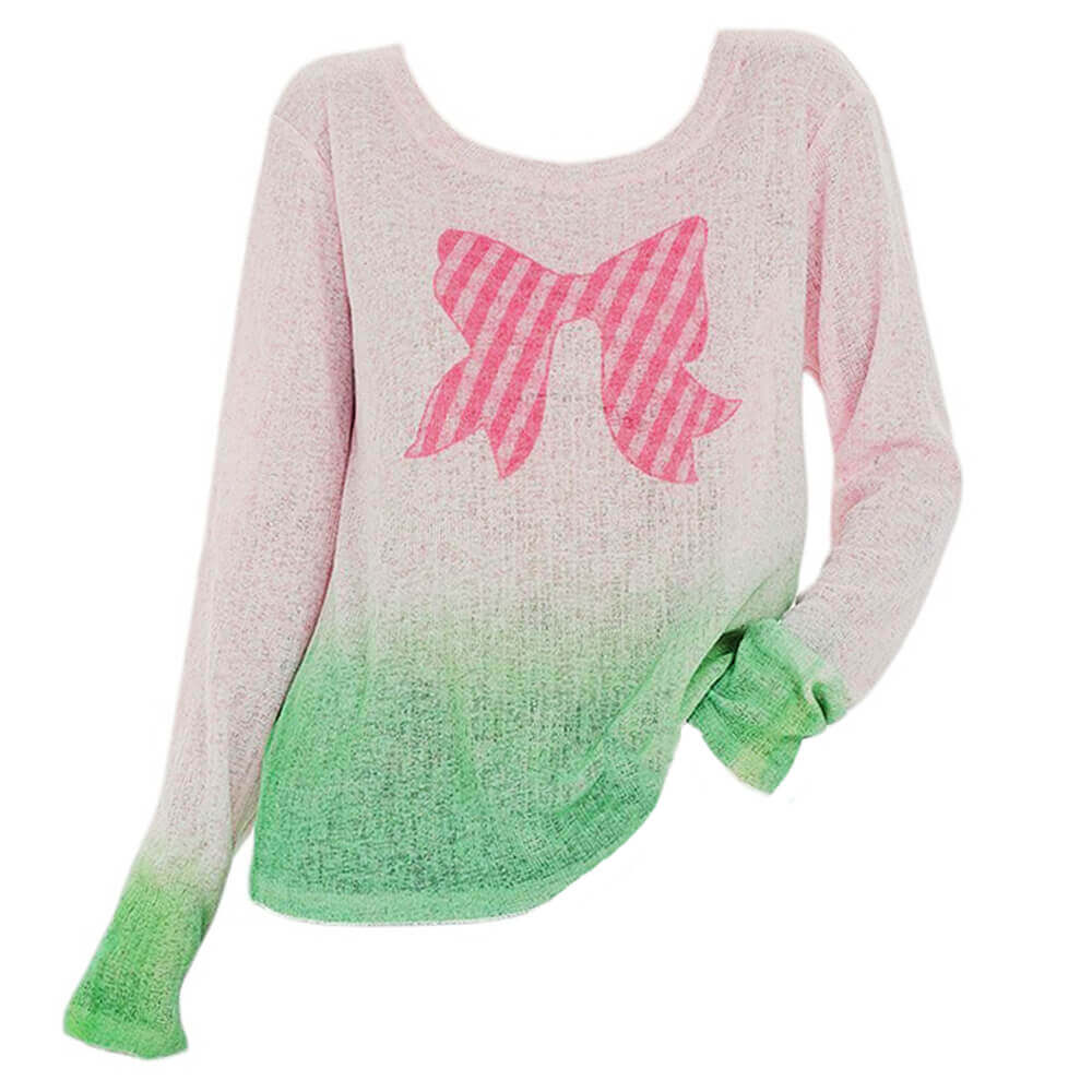 bowknot gradient knit pullover boogzel clothing