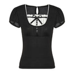 black bowknot short sleeve top boogzel clothing