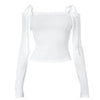 white off shoulder long sleeve top boogzel clothing