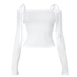 white off shoulder long sleeve top boogzel clothing