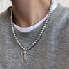 bow pendant pearl necklace boogzel clothing