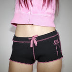 bow print micro shorts boogzel clothing