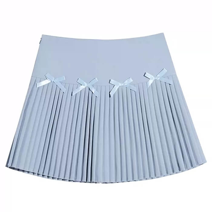 bows pleated mini skirt boogzel clothing