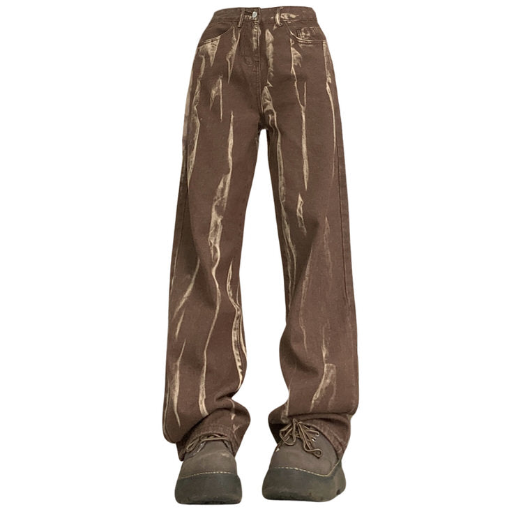 aesthetic brown wide leg jeans - boogzel clothing - aesthetic clothing