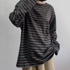 brown blue striped long sleeve t-shirt boogzel clothing