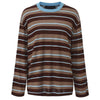 brown blue stripes sweater boogzel clothing