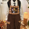 brown corduroy 90s cartoon dungarees boogzel clothing