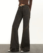  Brown Flare Jeans 90s style y2k aesthetic, brown jeans boogzel clothing