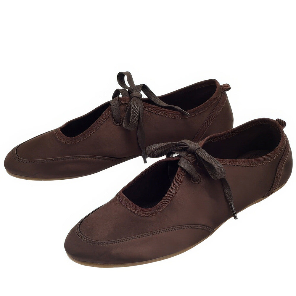 brown flat ballet shoes boogzel clothing