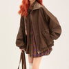 brown leather bomber jacket boogzel clothing