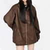 brown leather bomber jacket boogzel clothing
