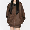 brown leather bomber jacket boogzel clothing