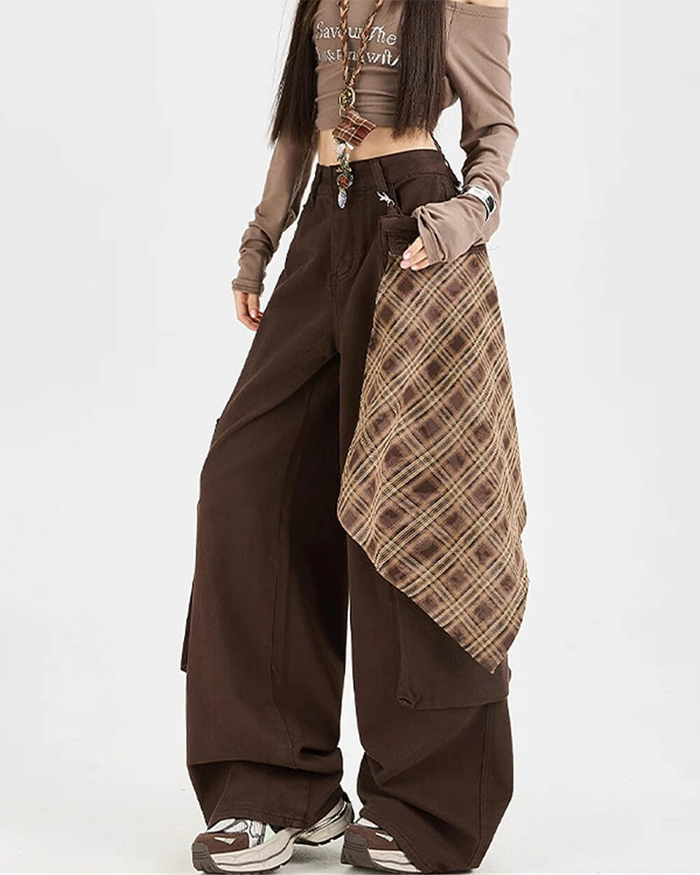 brown plaid shirt tied jeans boogze clothing