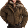 brown puffer jacket boogzel clothing