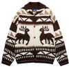 brown reindeer knit hooded cardigan boogzel clothing
