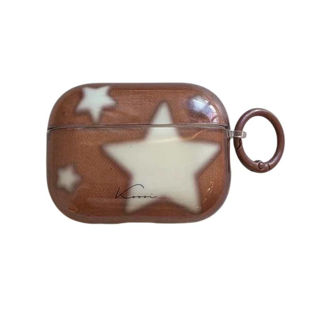 brown stars airpods case boogzel clothing