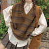 brown striped vest boogzel clothing