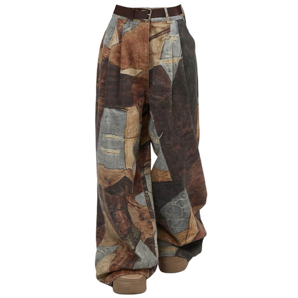 brown wide leg baggy pants boogzel clothing
