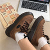 Aesthetic and Edgy Brown Platform Oxford Shoes
