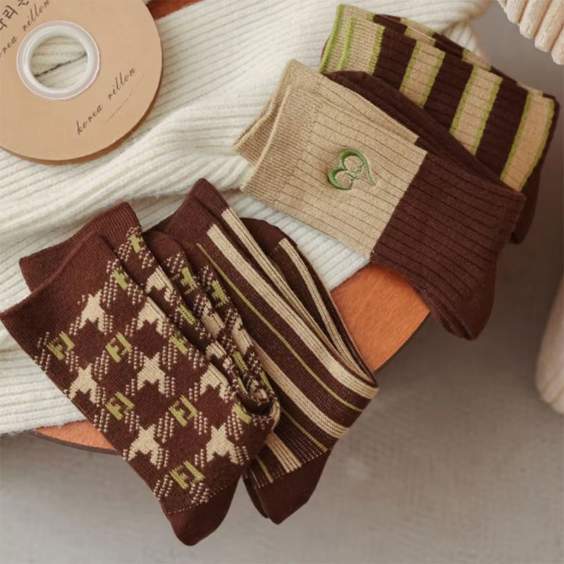 brown aesthetic socks pack boogzel clothing