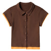 brown button up polo tee boogzel clothing