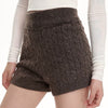 brown cable knitted shorts boogzel clothing