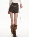 brown cable knitted shorts boogzel clothing