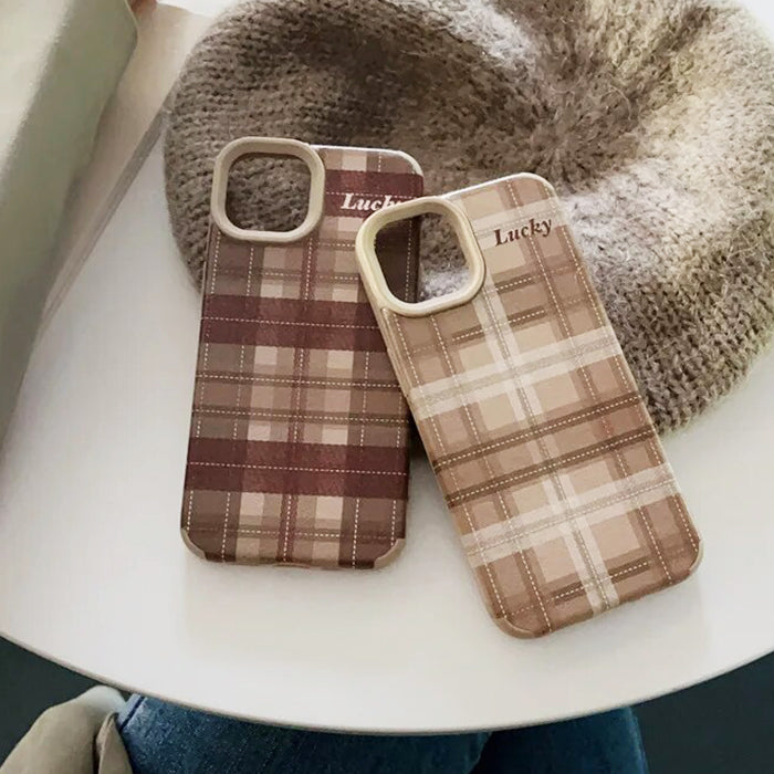 brown plaid iphone case boogzel clothing