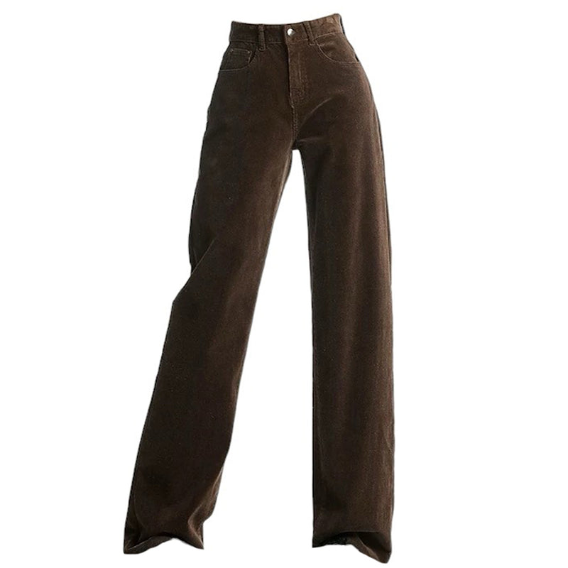 brown high-rise cord pants boogzel clothing