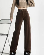 brown high-rise cord pants boogzel clothing