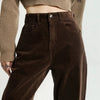 brown high-rise cord pants boogzel clothing