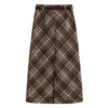 brown plaid midi skirt boogzel clothing