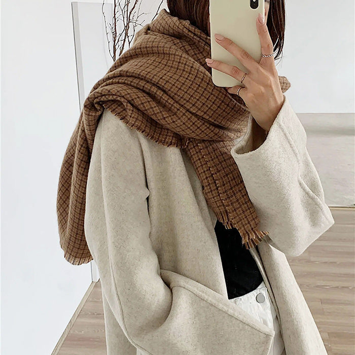 brown plaid scarf boogzel clothing