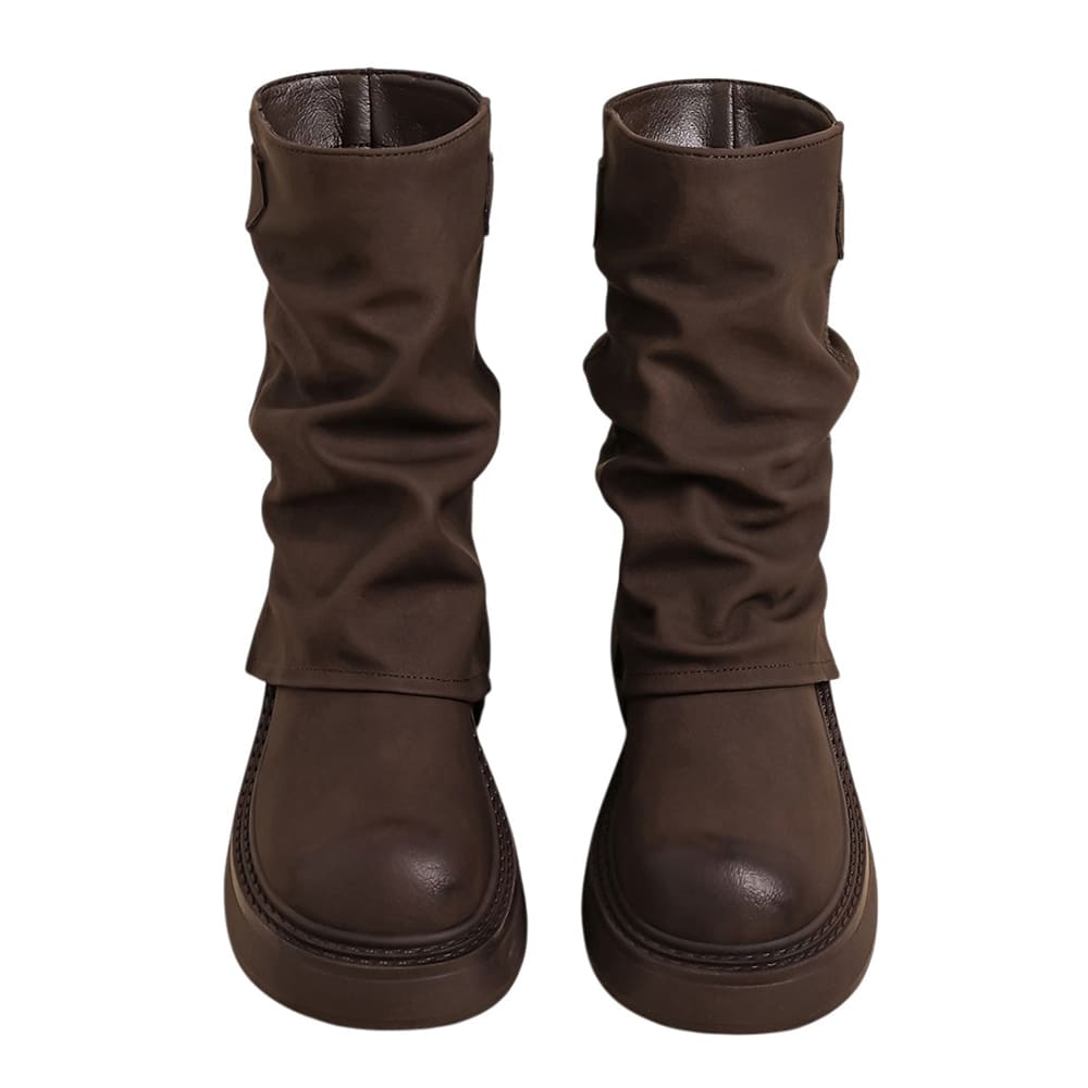 brown platform calf boots boogzel clothing