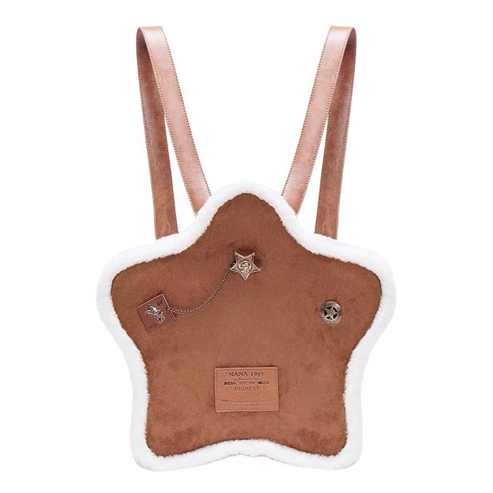 brown sheepskin star backpack boogzel clothing
