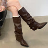 brown slouch buckle boots boogzel clothing