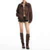 brown suede jacket boogzel clothing