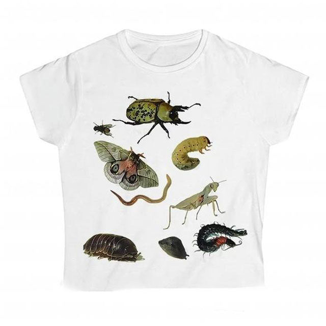 2000s Aesthetic Bug Print T-Shirt