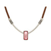 bubblegum pink rectangle pendant choker boogzel clothing