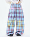 bubblegum plaid wide leg pants boogzel clothing