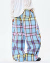 bubblegum plaid wide leg pants boogzel clothing