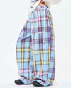 bubblegum plaid wide leg pants boogzel clothing