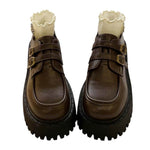 buckle platform brown boots boogzel clothing