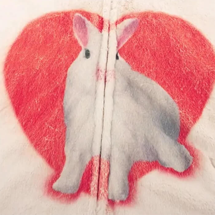 bunny and heart fleece jacket boogzel clothing