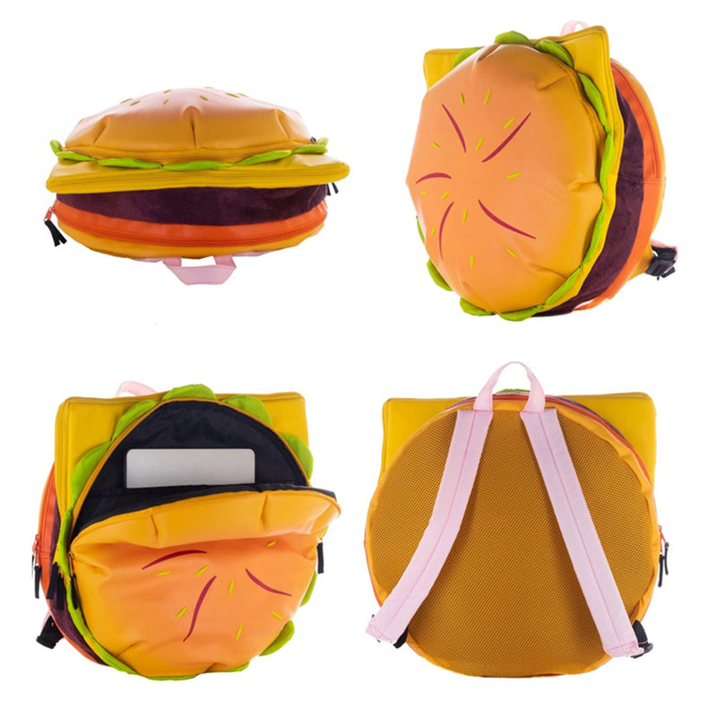 burger backpack mini unbrand Cheese Hamburger Backpack, Cute Cartoon Design School Bag, Kawaii Funny Bag For Student, Women's, Size: one-size