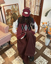 burgundy and gray argyle knit vest boogzel clothing