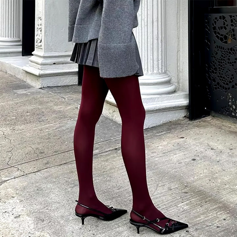 burgundy tights boogzel clothing