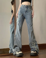 Butterfly Aesthetic Y2K Flare Jeans boogzel clothing
